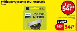 Kruidvat Philips navulmesjes 360° OneBlade aanbieding