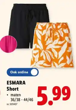 Lidl Esmara short aanbieding