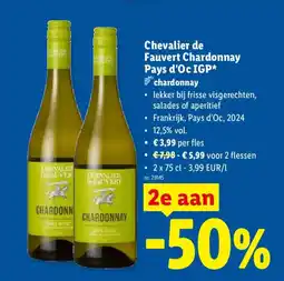 Lidl Chevalier de fauvert chardonnay pays d'oc igp chardonnay aanbieding