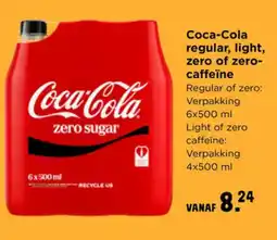 Jumbo Coca-cola regular, light, zero of zero- caffeïne aanbieding