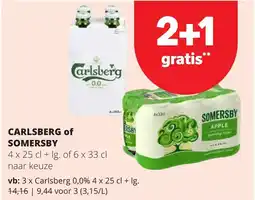 Eurospar Carlsberg of Somersby aanbieding