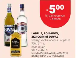 Eurospar Label 5, Poliakov, Zizi Coin of Duval aanbieding