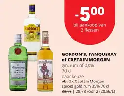 Eurospar Gordon's, tanqueray of Captain Morgan aanbieding