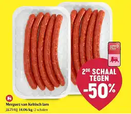 Delhaize Merguez van Keltisch lam aanbieding