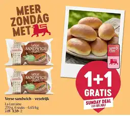 Delhaize Verse sandwich vezelrijk La Lorraine aanbieding