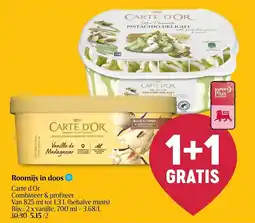 Delhaize Roomijs in doos Carte d'Or aanbieding