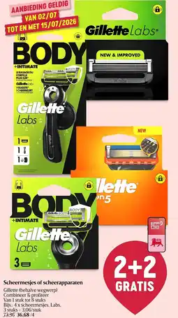 Delhaize Gillette scheermesjes of scheerapparaten aanbieding