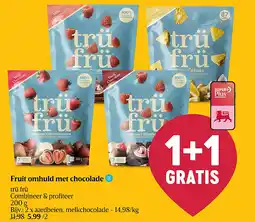 Delhaize Fruit omhuld met chocolade aanbieding