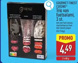 ALDI Gourmet finest cuisineⓡ trio van fuetsalami, 3 st. aanbieding
