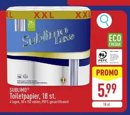 ALDI Sublimoⓡ Toiletpapier, 18 st. aanbieding