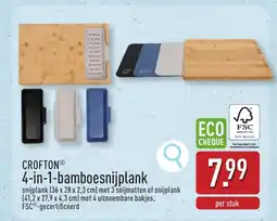 ALDI Crofton® 4-in-1-bamboesnijplank aanbieding