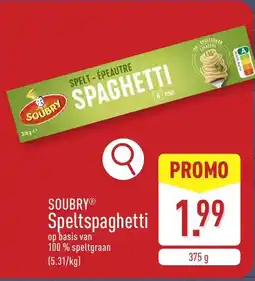 ALDI Soubry Speltspaghetti aanbieding