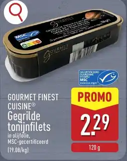 ALDI Gourmet Finest Cuisine Gegrilde Tonijnfilets aanbieding
