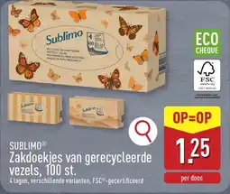ALDI Sublimo Zakdoekjes van gerecycleerde vezels aanbieding