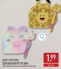 ALDI Home Creation Spiraalschrift of Pen aanbieding