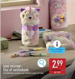 ALDI Home Creation Etui of Notitieboek aanbieding