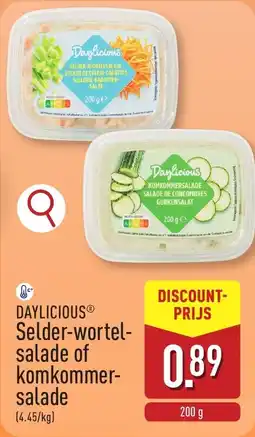 ALDI Daylicious Selder-wortel- salade of komkommer salade aanbieding