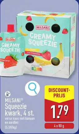 ALDI Milsani Squeezie Kwark aanbieding
