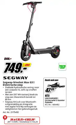MediaMarkt Segway-Ninebot Max G3 I Elektrische step aanbieding
