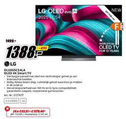 MediaMarkt LG OLED65C54LA OLED 4K Smart TV aanbieding