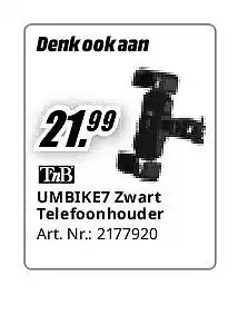 MediaMarkt UMBIKE7 Zwart Telefoonhouder aanbieding