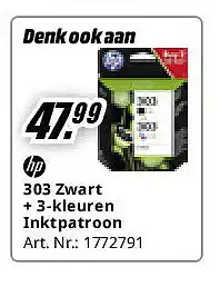 MediaMarkt 303 Zwart + 3-kleuren Inktpatroon aanbieding