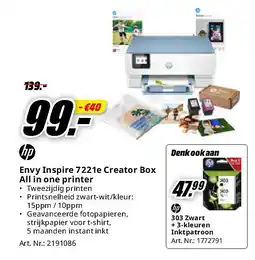 MediaMarkt Envy Inspire 7221e Creator Box All in one printer aanbieding