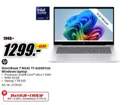 MediaMarkt Hp OmniBook 7 NGAI 17-dc0001nb Windows laptop aanbieding