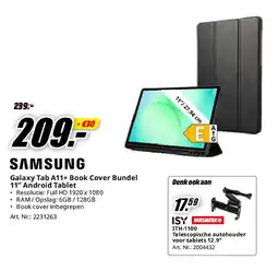 MediaMarkt Samsung Galaxy Tab A11+ Book Cover Bundel 11” Android Tablet aanbieding