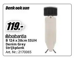 MediaMarkt B 124 x 38cm SSUH Denim Grey Strijkplank aanbieding