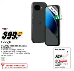 MediaMarkt Pixel 10a 128 GB Obsidian Smartphone aanbieding