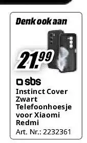 MediaMarkt Instinct Cover Zwart Telefoonhoesje voor Xiaomi Redmi aanbieding