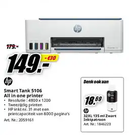 MediaMarkt Smart Tank 5106 All in one printer aanbieding