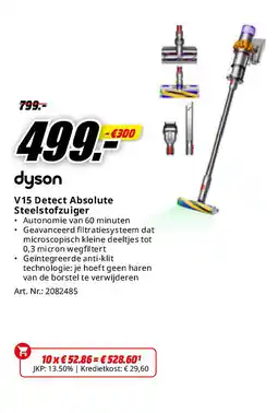 MediaMarkt V15 Detect Absolute Steelstofzuiger aanbieding