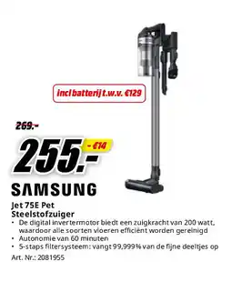 MediaMarkt Jet 75E Pet Steelstofzuiger aanbieding