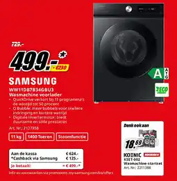 MediaMarkt WW11DB7B34GBU3 Wasmachine voorlader aanbieding