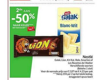 Intermarché Nestlé Galak, Lion, Kit Kat, Rolo, Smarties Of Les Recettes De L Atelier aanbieding