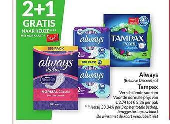 Intermarché Always Of Tampax aanbieding