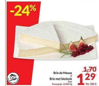 Intermarché Brie De Meaux Of Brie Met Bieslook aanbieding