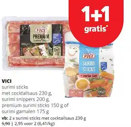 Spar VICI surimi sticks met cocktailsaus aanbieding