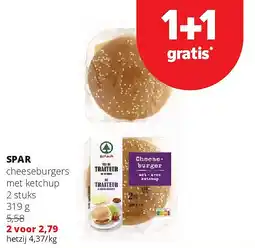 Spar SPAR cheeseburgers met ketchup 2 stuks aanbieding