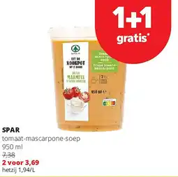 Spar SPAR tomaat-mascarpone-soep aanbieding