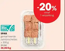 Spar SPAR gemarineerde zalmbrochettes ± aanbieding