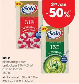 Spar SOLO plantaardige room opklopbaar 31% V.G aanbieding