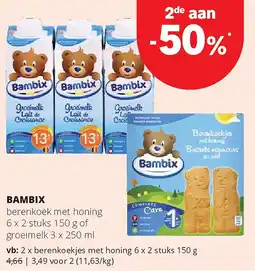 Spar BAMBIX berenkoek met honing 6 x 2 stuks aanbieding
