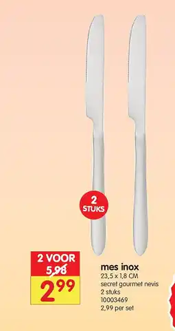 Yess mes inox aanbieding