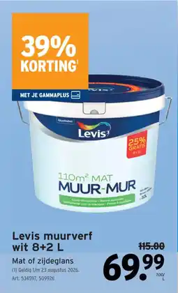 GAMMA Levis muurverf wit aanbieding