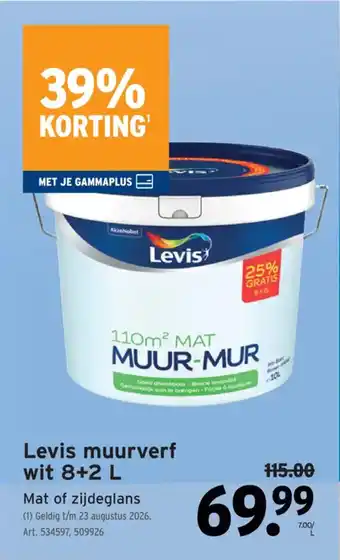 GAMMA Levis muurverf wit aanbieding