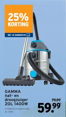 GAMMA Gamma nat- en droogzuiger aanbieding