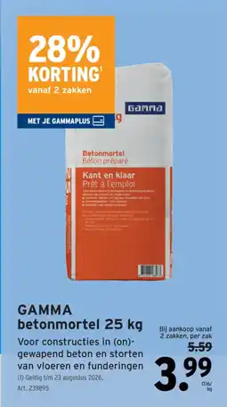 GAMMA Gamma betonmortel aanbieding